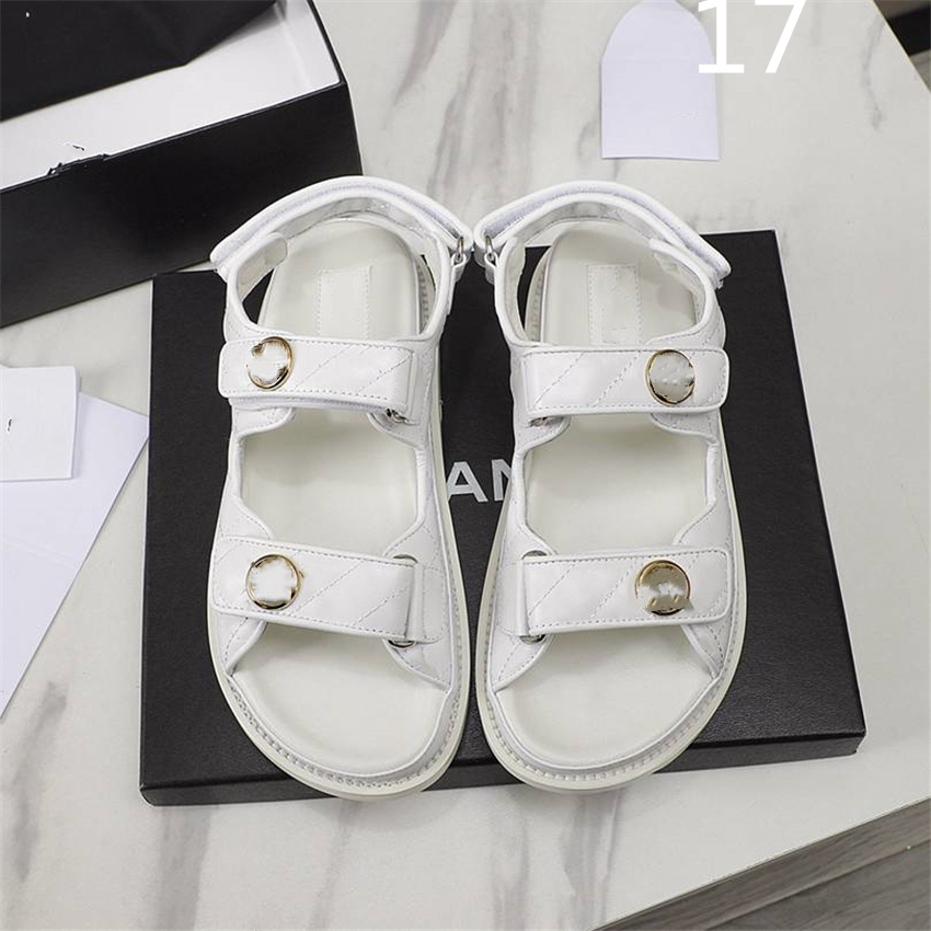 

Summer Popular Women Sandals 2023 Channel Luxury Brand Business Dress Wedding Party Leather High Heels Casual Flat Slippers Viutonity 04-06
