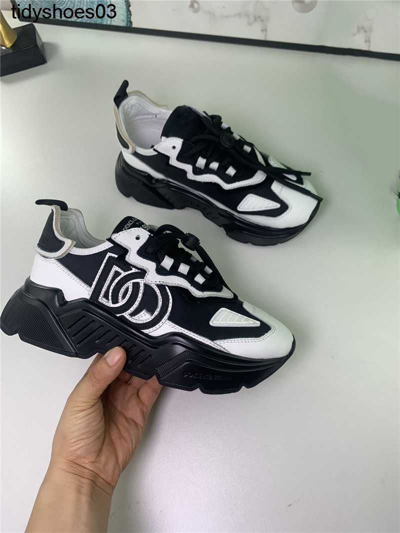 With Box Designer Shoes Luxury designer Daymaster Trainers Sneakers Shoes Low Top dolces gabbanas dg Flat Sorrento Print white black leather Trainer