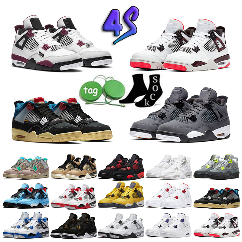 

Basketball Shoes Orange Sneakers White Oreo Black Cat University Blue Sail Metallic Purple Bred Jumpman 4S Men Women Shimmer Cactus Jack big size 46, 25