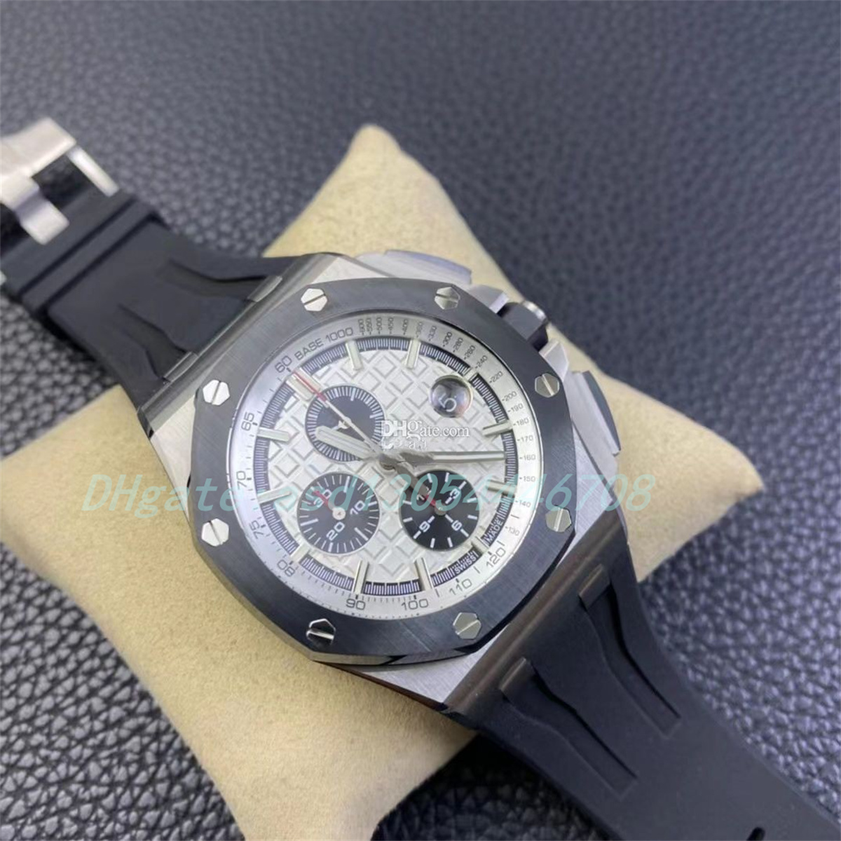 

2023New APF factory Men's watch timing movement of Cal. 3126 44MM Ceramic bezel Sapphire crystal glass Rubber strap Super luminous waterproof 26400 Wristwatches, As shown