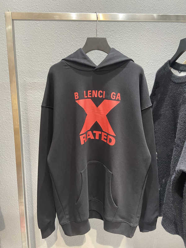 

Men' Hoodies Sweatshirts High edition autumn and winter B family X letter printing men' women' loose hooded terry pullover sweater hoodies CCWB, Black