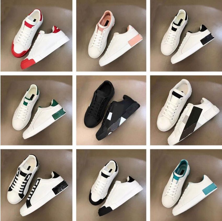 

With Box Designer Shoes Top Quality Men Portofino Sneakers Shoes Dolces & Gabbanas DGs Calfskin Nappa White Black Leather Casual Walking Nice Outdoor Trainers zW, 19