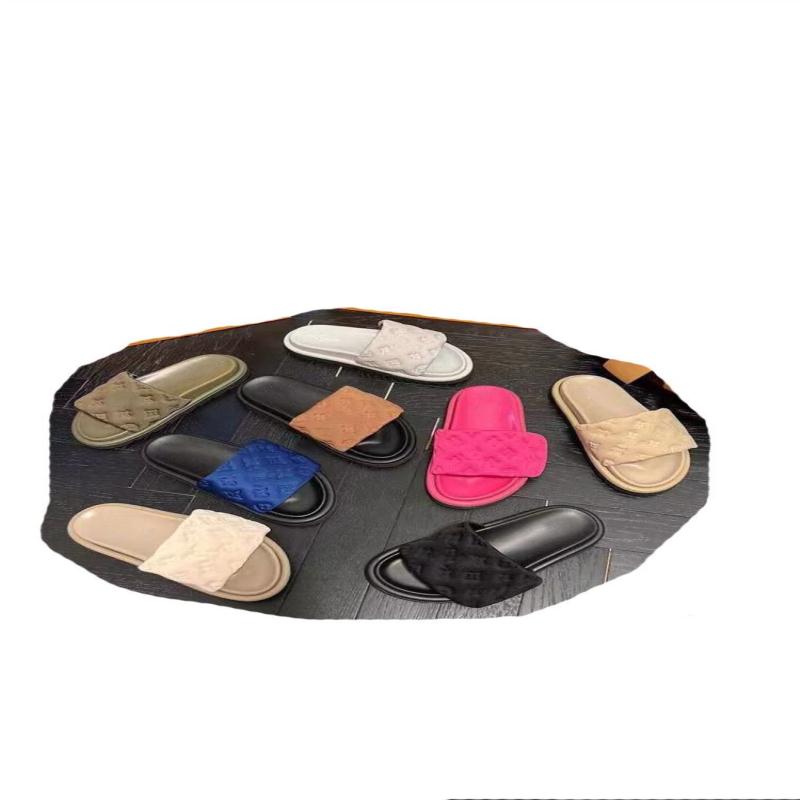 

Sandals Luxury Flat Sandals Slipper Slides Damen Multi Color Classic Patterns Colors Shoal Leisure Indoor Designer Resorts Summer Brand Kvkr