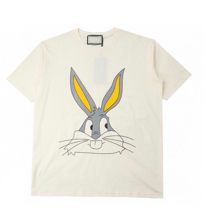 

Luxury Mens Designer T Shirt Black white Letter printed shirts Short Sleeve Fashion Brand Designer Top Tees bunny shirt shirt cotton t shirt, Empty bag(not sell separately)