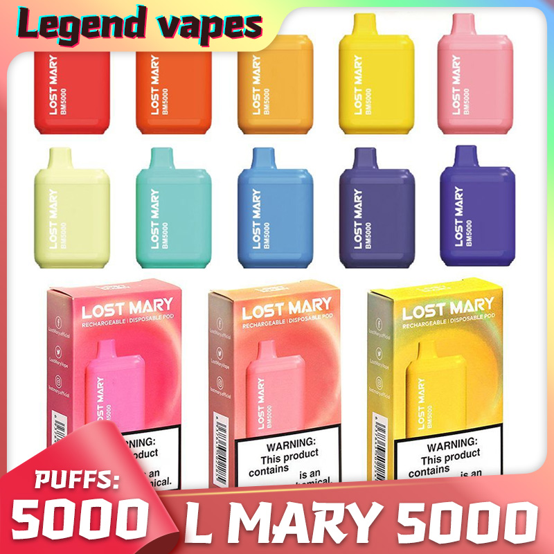 

L Mary BM5000 OS5000 Ef Bar Disposable E cigarettes Vape Pen 14ml Prefilled Mesh Coil Cartridges Pod 650mAh Rechargeable Battery Vaporizer vapes escobar ultar