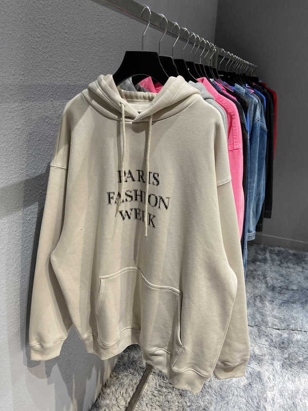 

Men's Hoodies Sweatshirts B house mosaic fuzzy letter printing men's and women's loose Hooded Hoodie Top 5UAN, Cement
