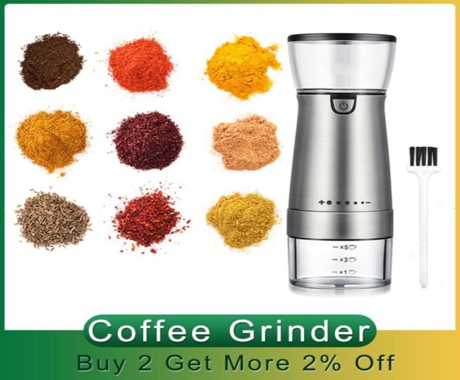

USB Coffee Grinder Rechargeable Coffee Machine Electric Coffee Grinder Nuts Beans Spices Grains Pepper Grinding Device Christmas2081239