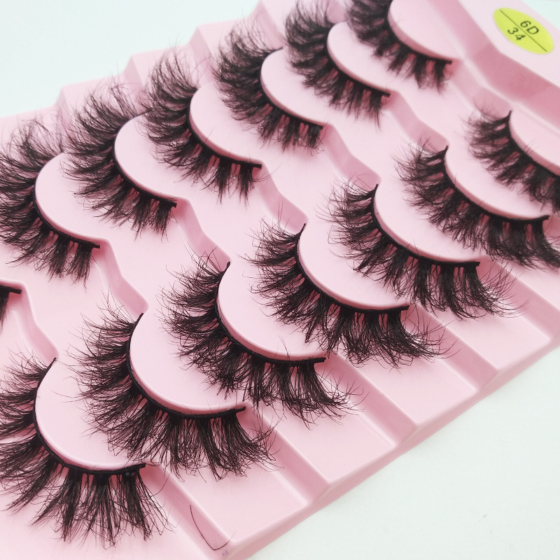 Cils moelleux Pack 7 paires épais longs Extension de cils outils de maquillage 100% cils faits à la main en gros