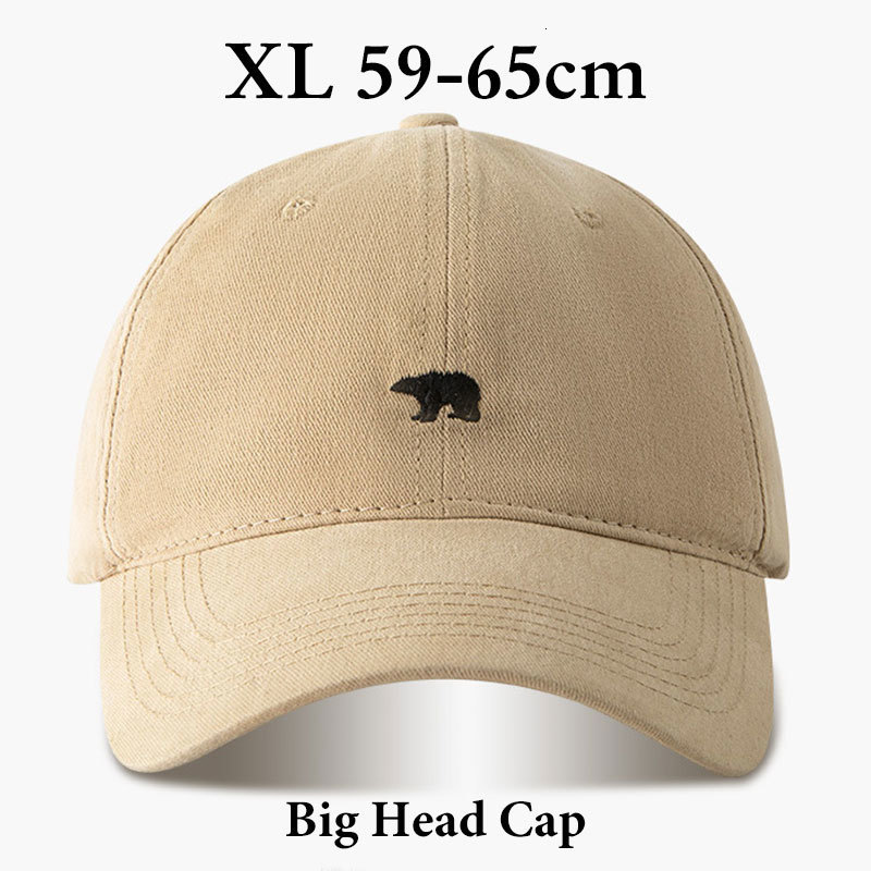

Ball Caps Big Head Baseball Polar Bear Embroidery XL Size Sun Visor Unisex Casual Solid Colors Fisherman Woman Man Beach Hat 230211, A khaki