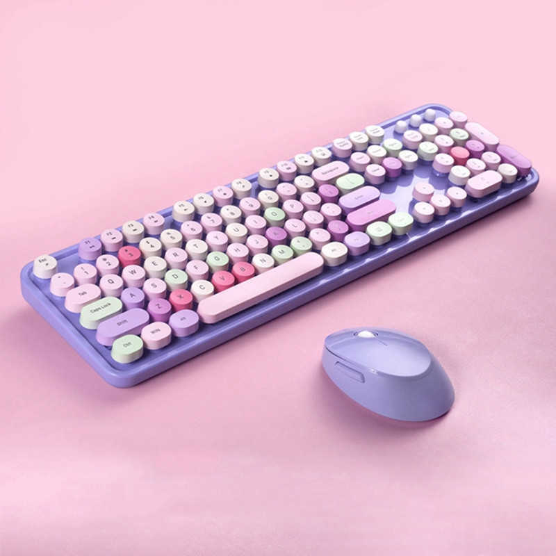 

Luxury Mechanical Keyboards Gaming Colorful Mouse Gamer for PC Computer Gamer Orange Purple Wireless Bluetooth Keyboard