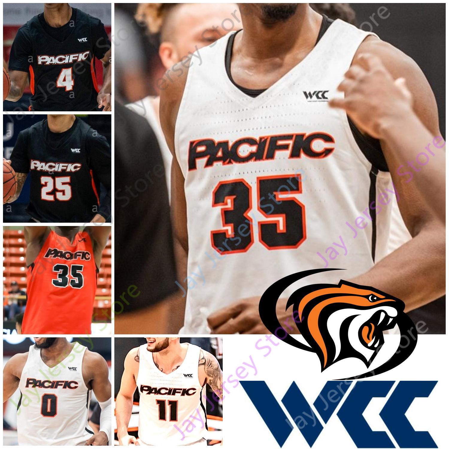 

Custom 2020 Pacific Tigers Basketball Jersey NCAA College Michael Olowokandi Jahlil Tripp Justin Moore Gary Chivichyan Amari McCray Jenkins, White
