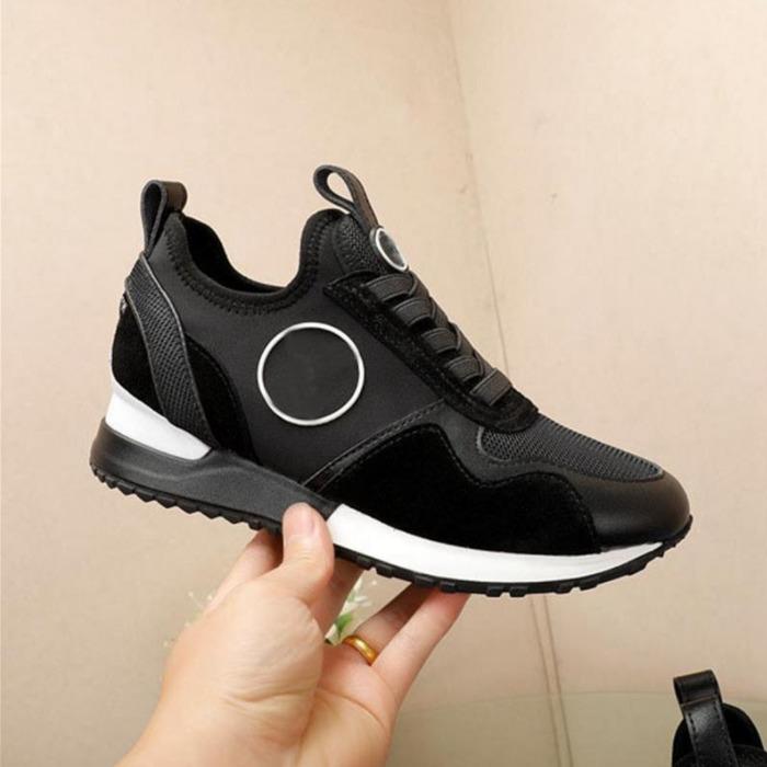 

Lvity Run Away New Casual Shoes Designer Men Women Calf Leather Sneaker Mesh Mixed Color Trainer Retro Spli AOnS, 18
