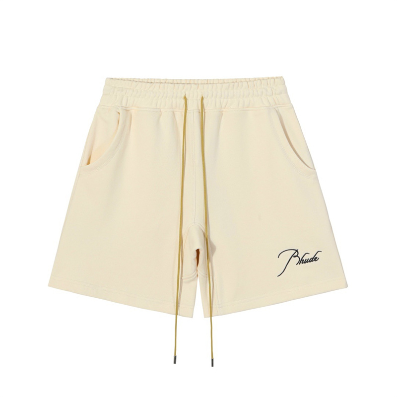 

rhude shorts designer short back pocket extened drawstrings short premium with RH signature script embroidered on the front featuring twin side pockets lpm, No16