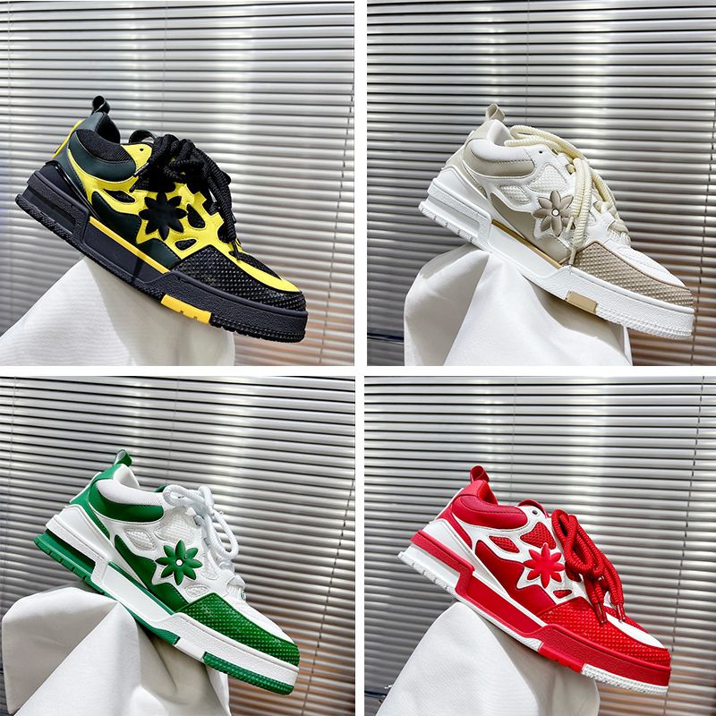 

Designer Lvity Casual Shoes Men Sneakers Rubber Platform Trainers Genuine Leather Sneaker Multicolor Lace-u BRFC, Color6