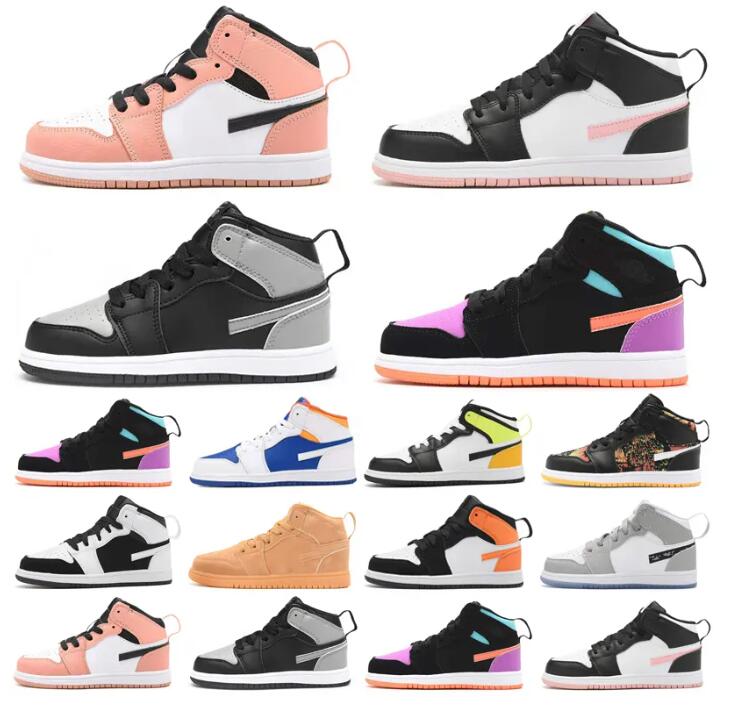 

kids OG Basketball Shoes 1s University Blue Dark Mocha Seafoam pollen Fragment Jumpman 1 Shadow Mid Light Smoke Twist Sneakers designer trainers 2.5, 35