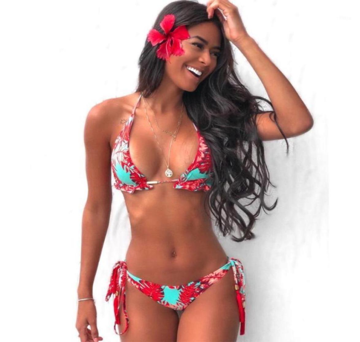 

Women039s Swimwear Print Bikini Women 2022 Sexy Halter Push Up Swimsuit Bandage Set Brazilian Bathing Suit Beach Wear Swimming89402670273, Green