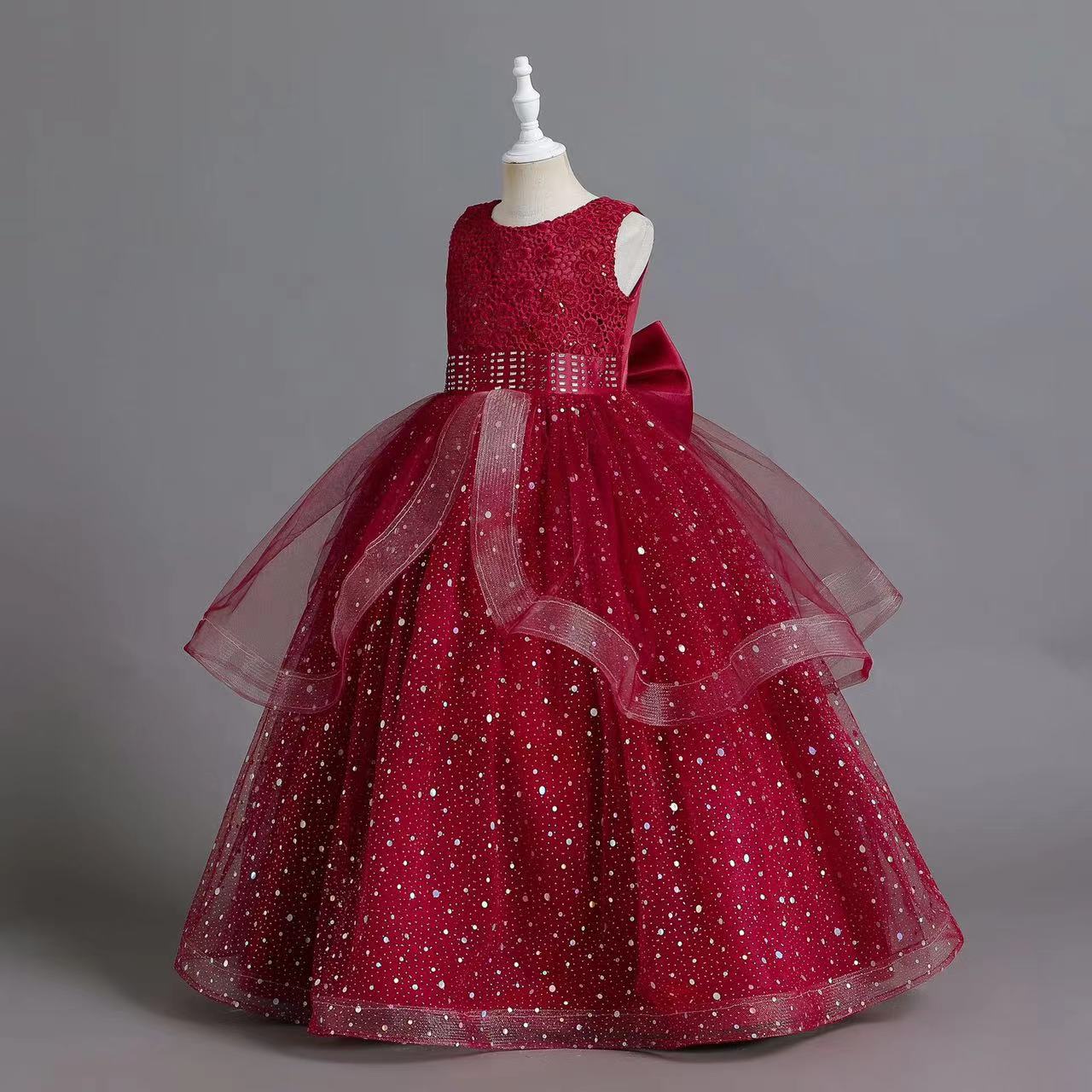 Luxury Pink Floral Flower Girl Dresses For Wedding Feather Lace Applique Baby Birthday Party Dress Girls Pageant Ball Gowns Kid Clothes crystal Birt