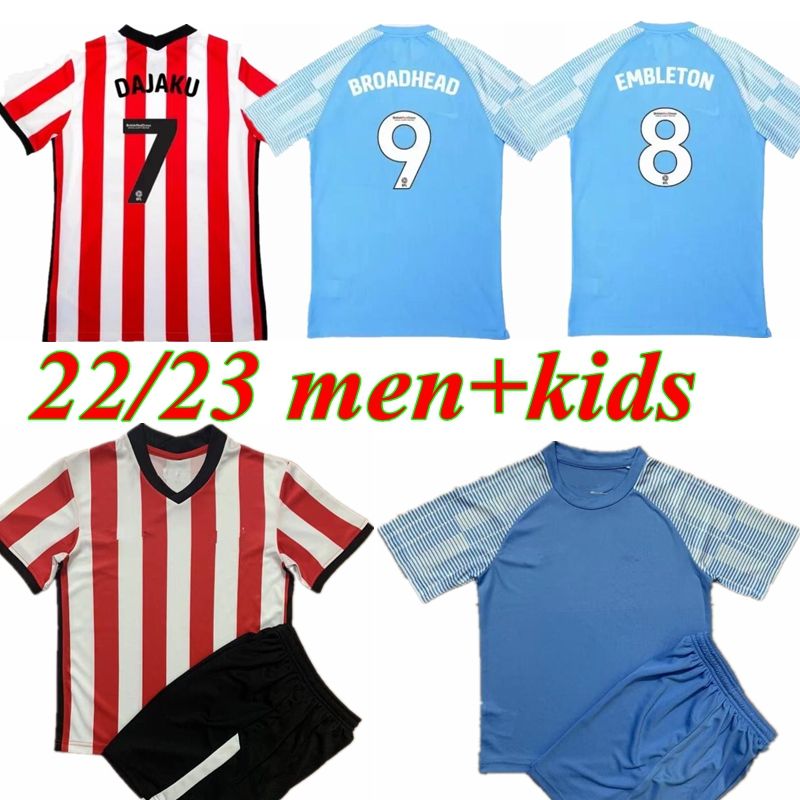 

22 23 SUNDERLAND Soccer Jerseys STEWART SIMMS ROBERTS AMAD CLARKE DAJAKU EMBLETON EVANS O'NIEN Football Shirt PRITCHARD Mens Jersey Kids Kit, Home