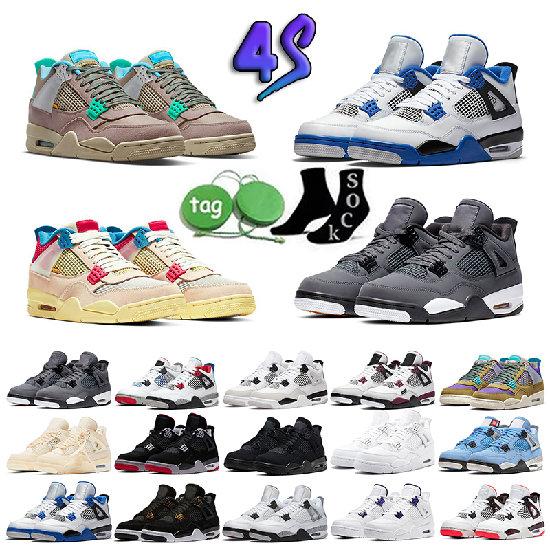 

Jumpman 4 4s Mens Basketball Shoes Craft Military Black Red Thunder University Blue White Oreo Sail Bred Black Cat Trainers Designer Sneakers Size 46, 10