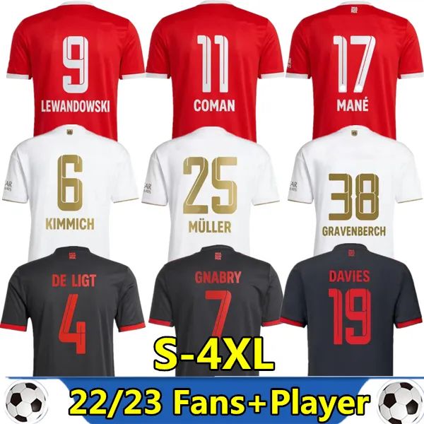

22 23 S-4XL LEWANDOWSKI soccer jerseys Player Version SANE BAYERN MUNICH GORETZKA COMAN DAVIES MULLER KIMMICH football shirts Men Kids kit 2, Purple