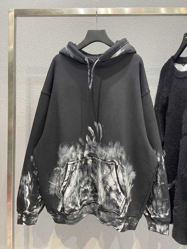 

Men's Hoodies Sweatshirts autumn and winter B home h-painted graffiti men's women's hooded hood loose sweater fleece top 5IZU, Black