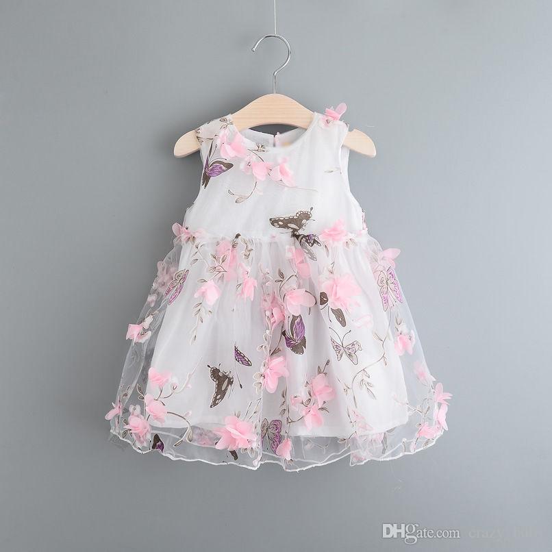 

Baby Clothes Kid Girls Summer Dress Girl Pageant Wedding Dress Lace Flower Dress, Pink