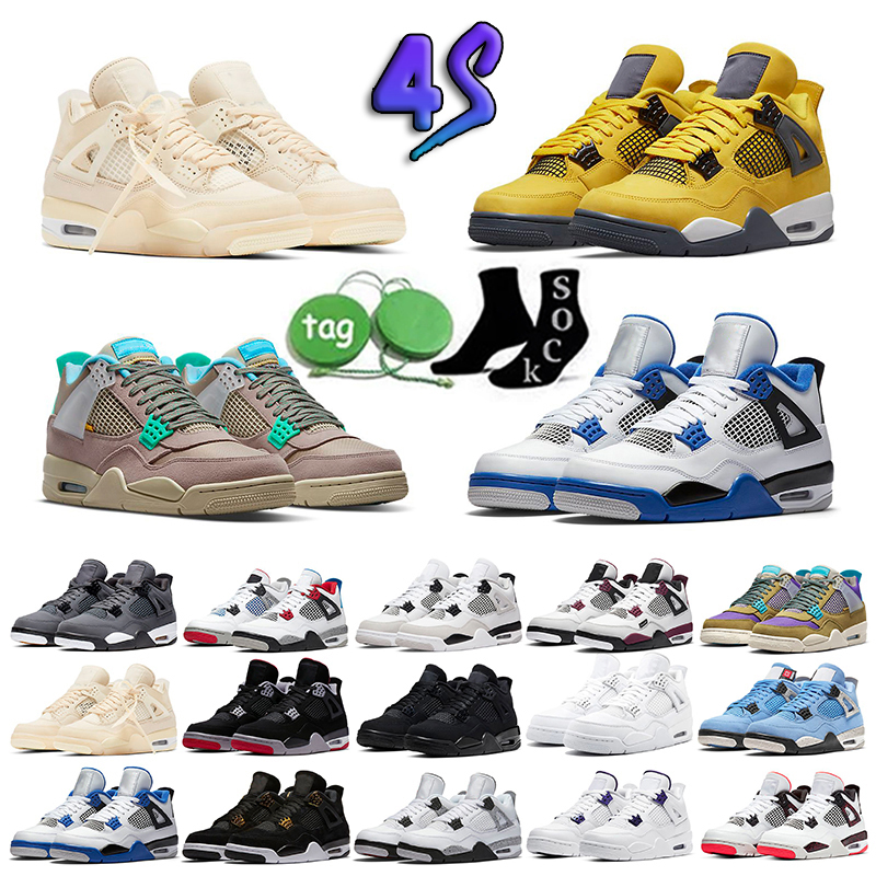 

Men Women Basketball Shoes Jumpman 4 4S Sneaker Military Black Cat Fire Red Red Thunder Sail White Oreo Pure Money Dark Mocha University Bred 2023, 10