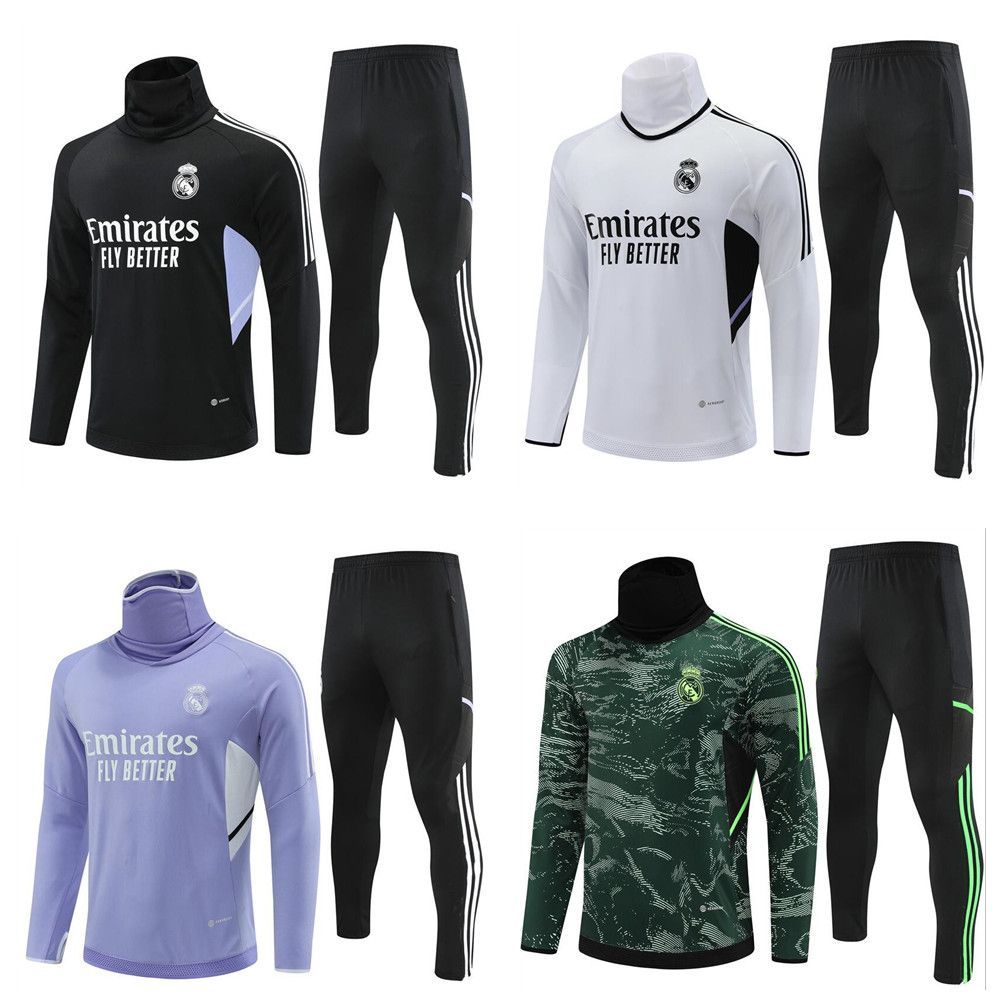 

kids Soccer Tracksuits Sets Real madrids TRACKSUIT set 21 22 23 men and kids football kit chandal futbol survetement madrides TRAINING suit, Black