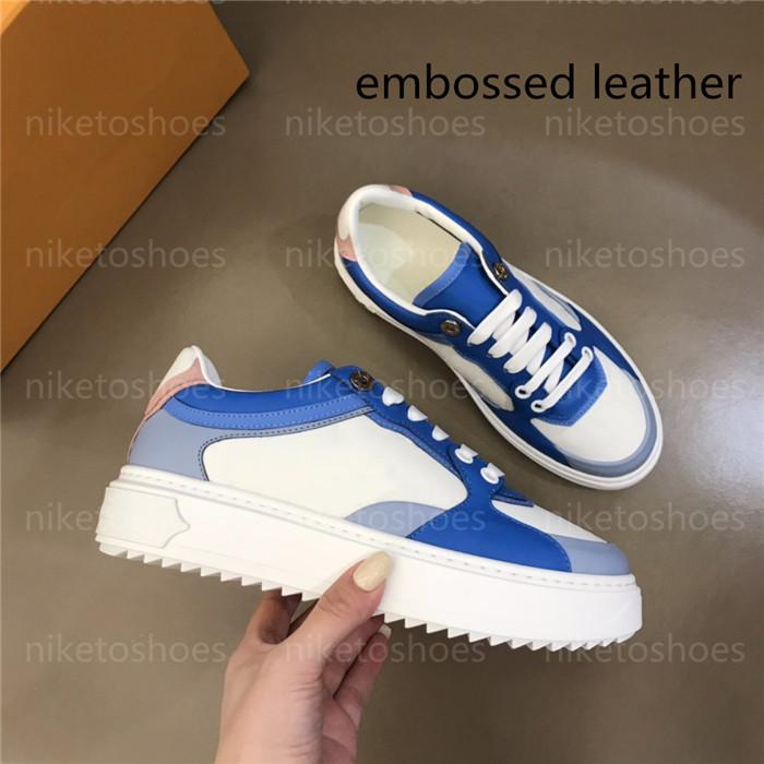 

Box Designers With Platform shoes White Brown Blue Pink Lace-up Designer leather embossed Monograms Sneakers w Louiseity LVs Viutonity UFWr DFG6, 05