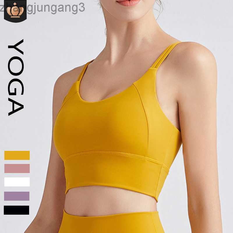 

Alos Yoga Sports Bra with Shockproof Shoulder Strap Gathered Yoga Bra with Running Fitness Strap, White