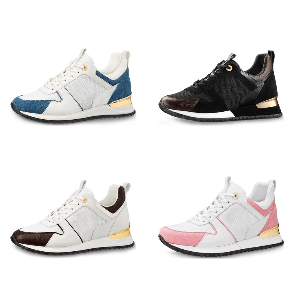 

Lvity RUN AWAY Designer Casual Shoes Men Women Calf Leather Sneakers Mesh Mixed Color Trainer Retro Splicin Ocno