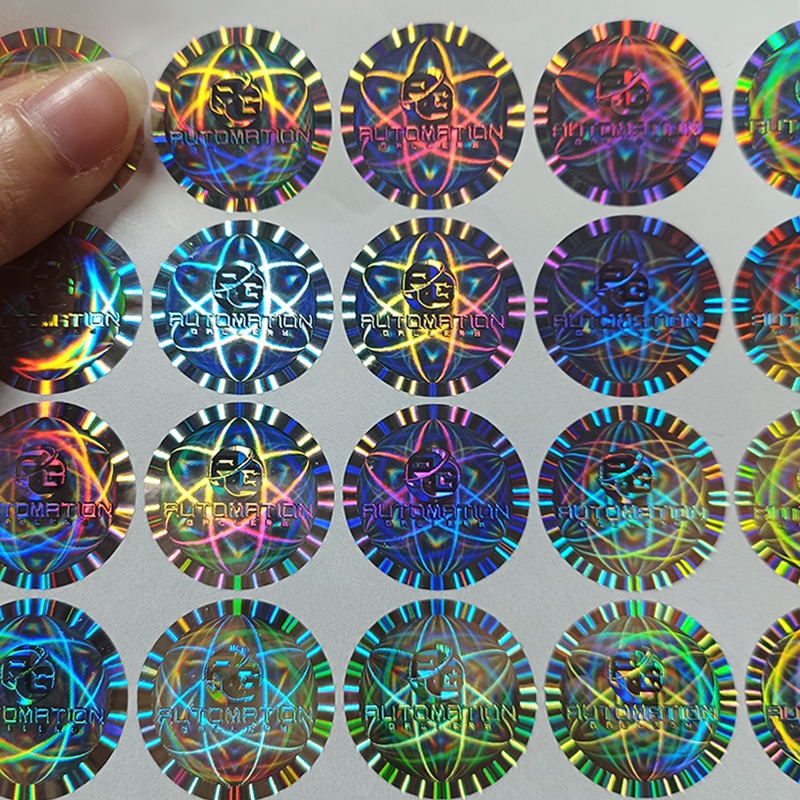 

Custom Logo embossing printing self adhesive waterproof holographic label 3D hologram sticker