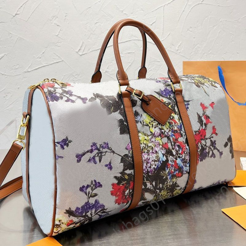 

Women handbag large leather satchel crossbody belt bags men handbags designer duffel bag Women Flower Boston Shoulder Clutch Travel Capacity Holdall Tote Bags, Multi-color