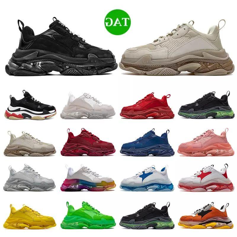 

Dress shoes Designer triple s men women casual shoes sneakers platform black white grey red pink blue green Light Tan oreo mens trainer Ekel, No shoes