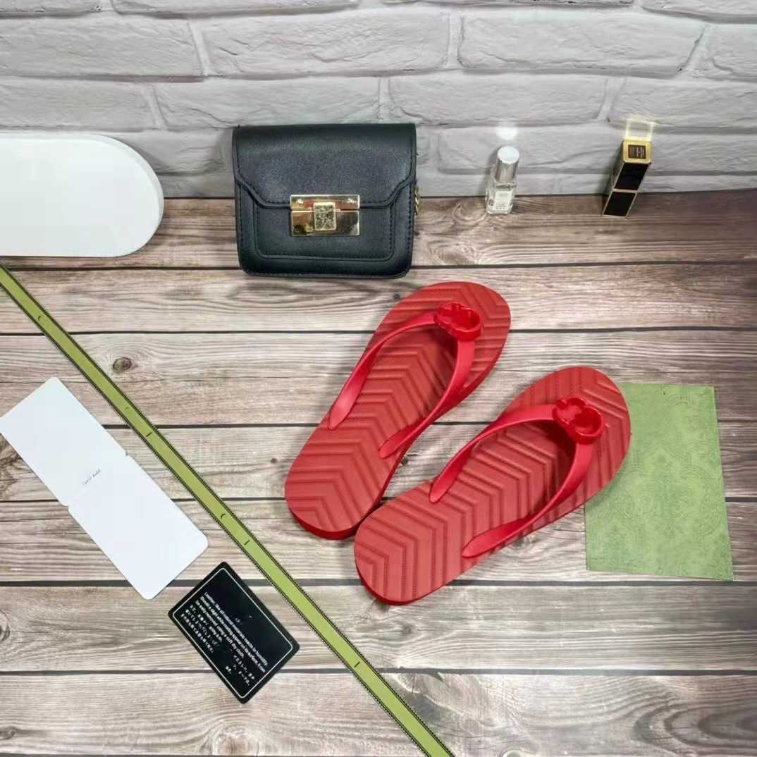 

Slippers G family slippers summer new thick bottom non-slip women's slippers candy jelly color sandals soft bottom slippers T2302111, Red