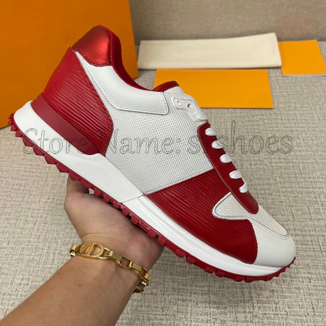 

Lvity Run Designers Mens Away Platform Sports Shoes Monograms Embossed Letter Leather Mesh Luxury Trainers soKe, Color 4