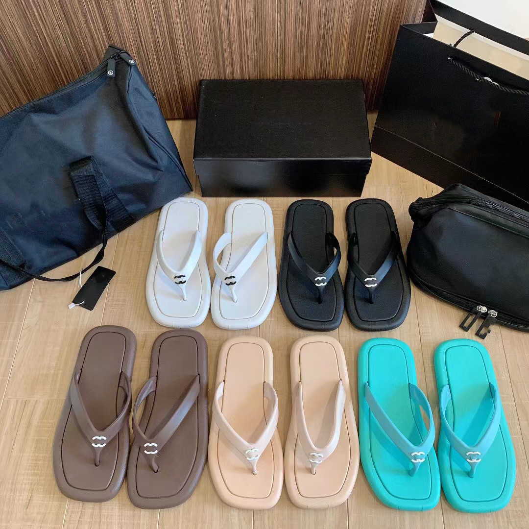 

Slippers beach flip-flop classic flat shoes fashion open-toe simple square casual women's sandals T230211, Blue