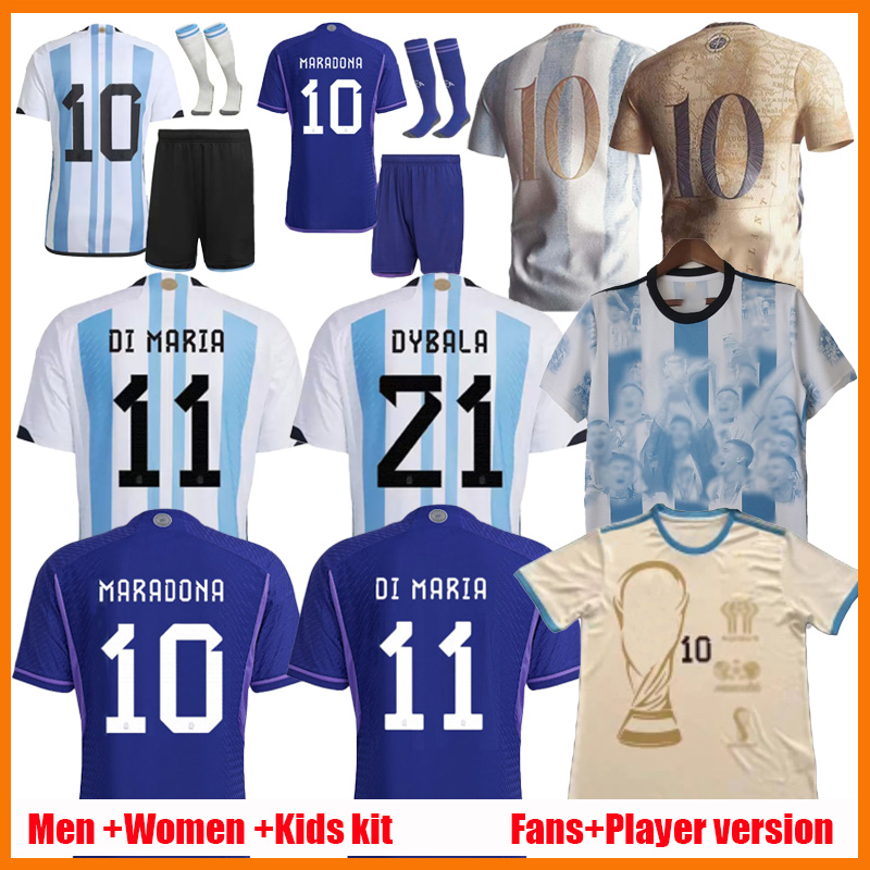 

22 23 Argentina Soccer Jerseys Commemorative Edition Home away 2022 2023 MEN kids kits 200th DYBALA Football Shirts AGUERO Maradona jersey camiseta de futbol, Men home