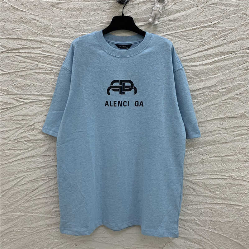 

Men's Hoodies Sweatshirts summer B family lock print OS loose version men's and women's short sleeved T-shirt L3PB, Aqua blue