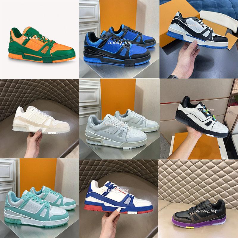 

022 Lvity top quality female Luxurys designer shoes white printed calfskin Time Out casual shoes stitching GmWX, Sky blue