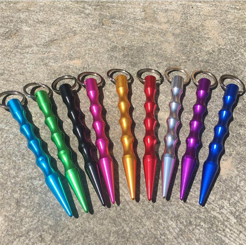 

Multifunction Self Defense Keychain For Womens Mens Bag Alloy Key Holder Charm Hanging pendant Car Key Chains Key Ring 9 colors