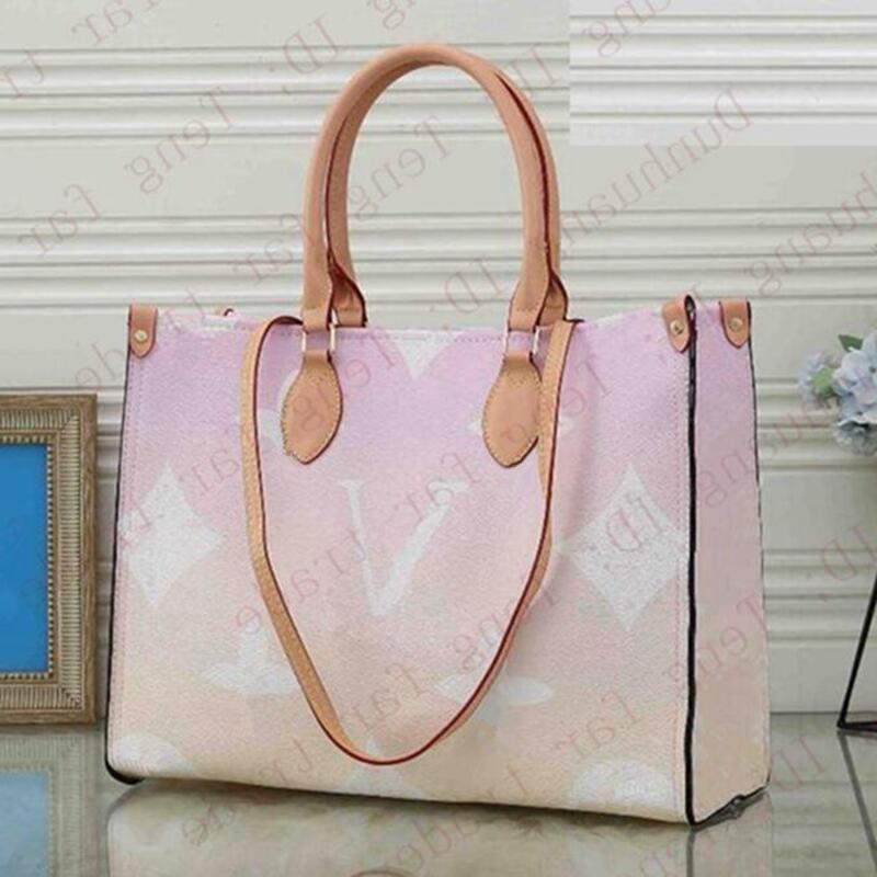 

3A designer bag ON THE GO MM GM PM Fashion Tote shoulder cross body Bags Sunrise Pastel Embossed Leather Women flower print Ladies Luxury shopping city purse handbags, Extra fee (are not sold separat)