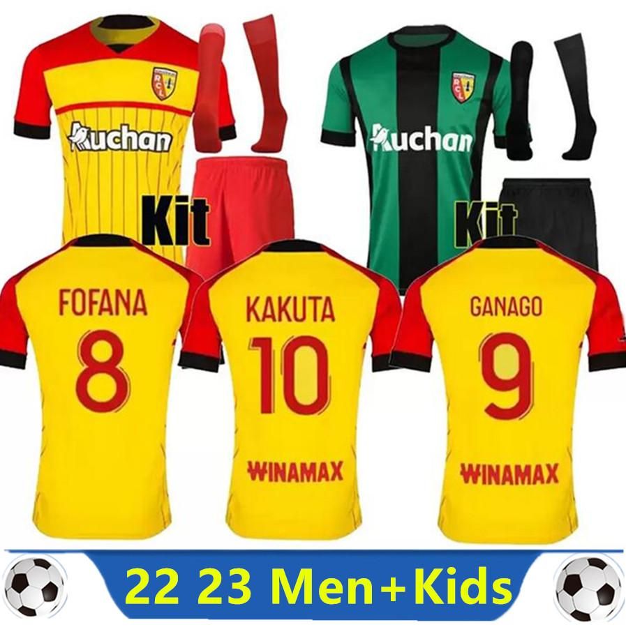 

2022 RC Lens Third Away Maillot Soccer Jerseys 22 23 KAKUTA OPENDA 11 GANAGO SOTOCA FOFANA GRADIT FORTES Football Shirts 2023 Kids Home BUKS, Black