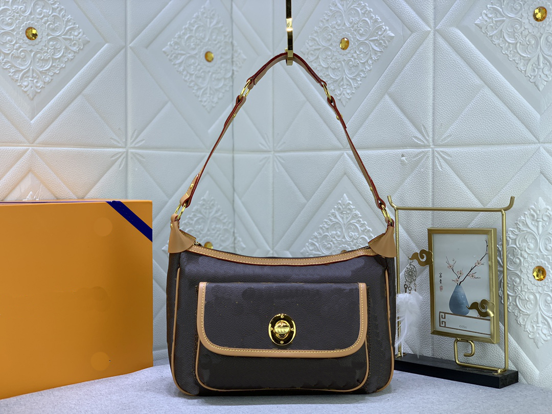 

2023 Designer Bag high-quality Vintage Bag Underarm Bag Small Golden Bean Canvas One Shoulder Bag Purse M40077, 40077#1