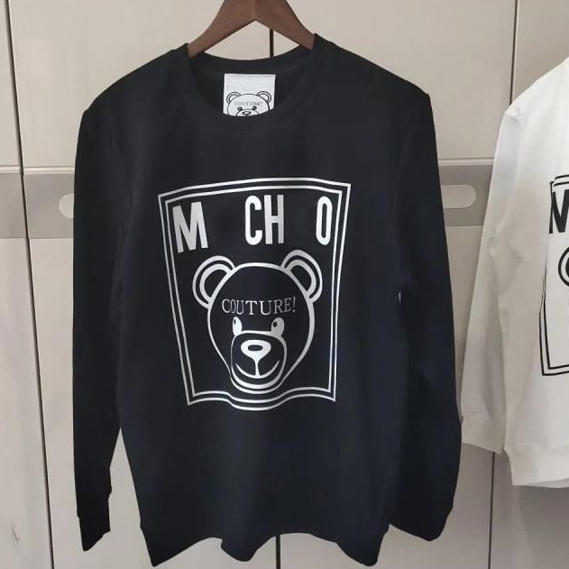 

Italy brands comfort colors Hoodies plush bear designer Graphic letter print leisure Fashion durable quality white Black Mens womans clothes Sweatshirts tops, M o s c h i n o