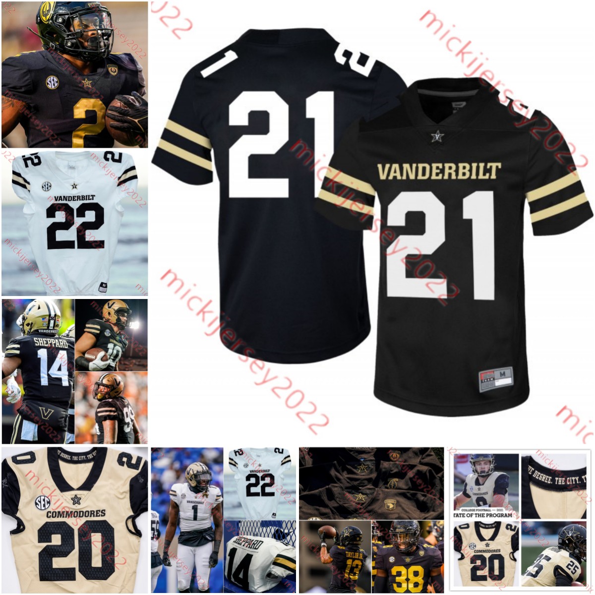 

Custom Oren Burks AJ Swann Vanderbilt Football Jersey jordon Matthews Allan George Dayo Odeyingbo Ken Seals Vanderbilt Commodores jerseys, White