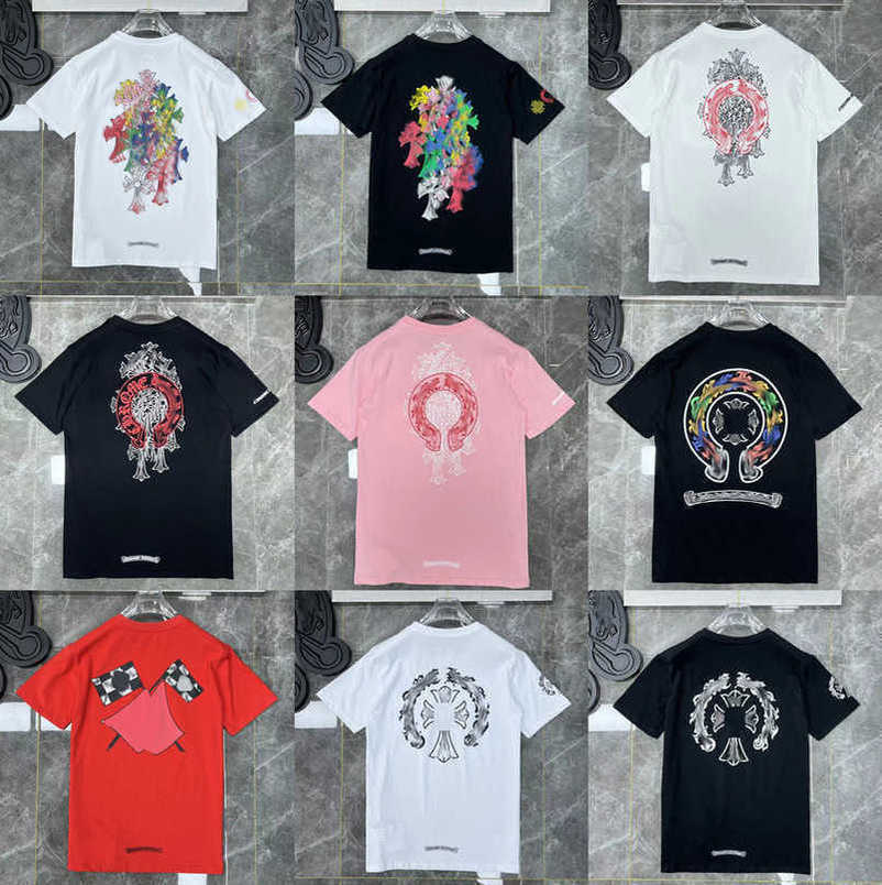 

Men's Luxury Classic Brand t Shirt Tops Tees Men Women Sanskrit Letter Short Sleeve Horseshoe Couple T-shirts Designer Polos Tshirts Cross Unisex Tee Shirts H8ec