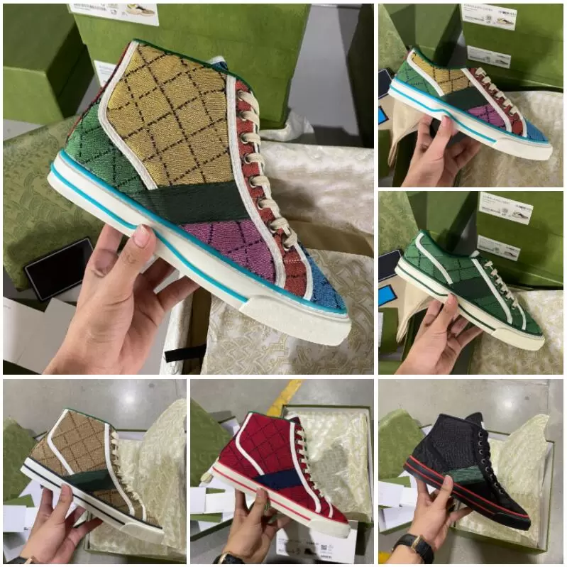 

With Box Designer Sneakers GGity Shoes Designers Tennis 1977 Sneakers Luxury Canvas Shoes Beige Blue Washed Jacquard Denim Shoe Ace Rubbe yM, Color 11