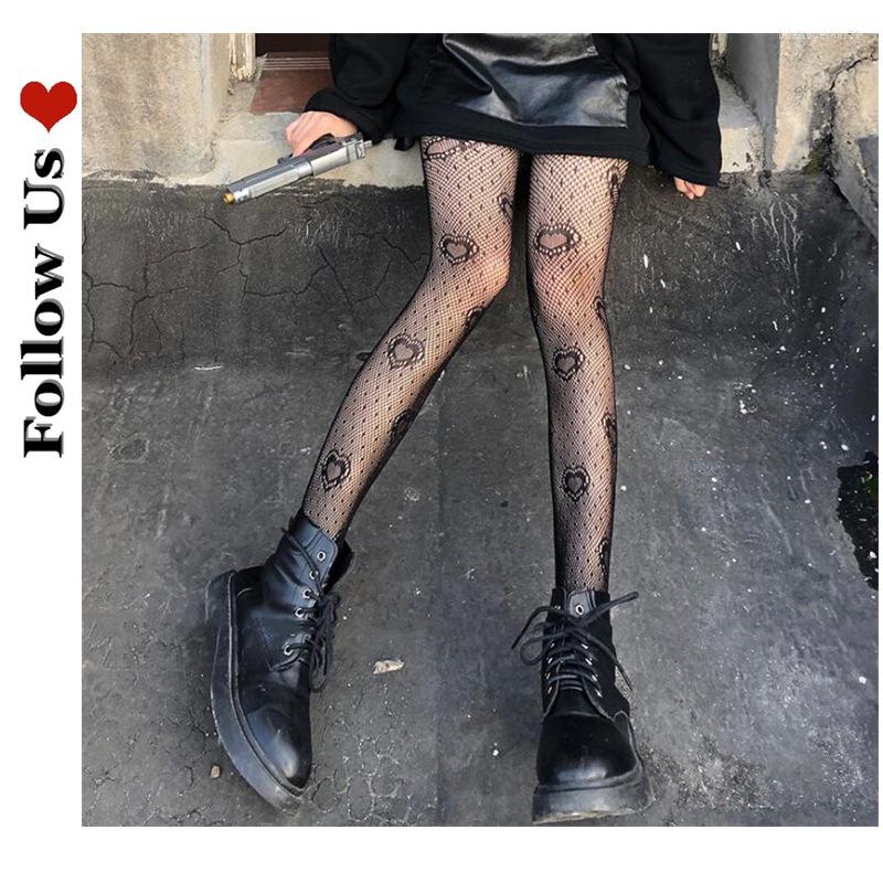 

Women Socks Women's Sexy Pantyhose Fishnet Tights Mesh Hollow High Elastic Butterfly Love Letters Stockings, Sw1