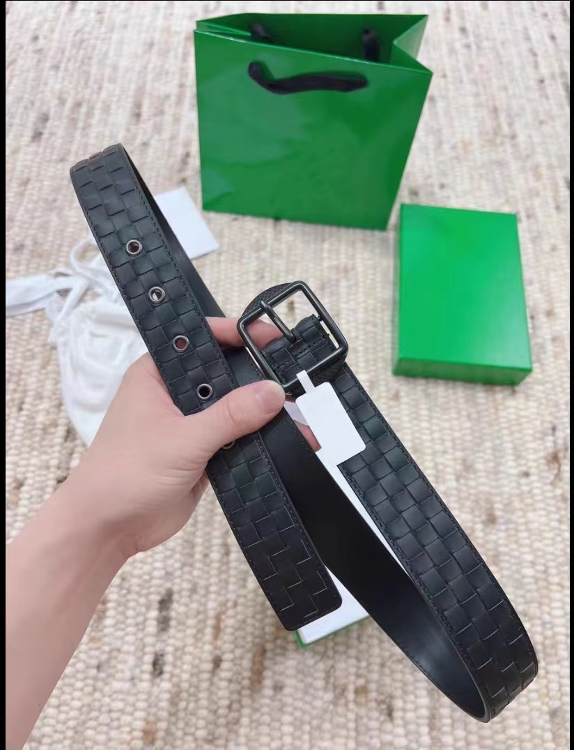 

Men belts for mens and women braided top cowhide designer classic leisure business all-match men's leather needle buckle belt gold buckle BE0085, Customize